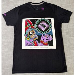 Santa Suerte Mens‎ Graphic T-Shirt Black Aztec Deity Diamond Streetwear Large